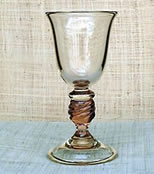 wine glass with purple foot
